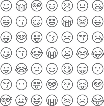black and white cute emojis